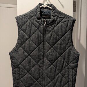 Banana Republic Full Zip Quilted Mens Charcoal Grey Vest (M)